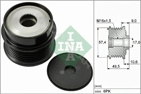 Шкив генератора INA 535018910