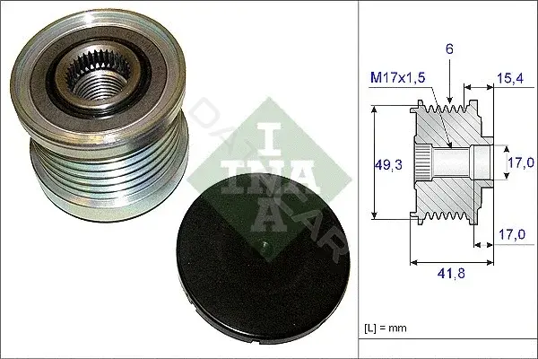 Шкив генератора INA 535019310