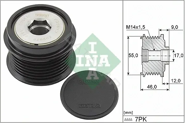 Шкив генератора INA 535019810