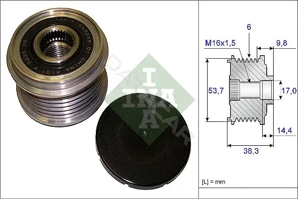 Шкив генератора INA 535020310