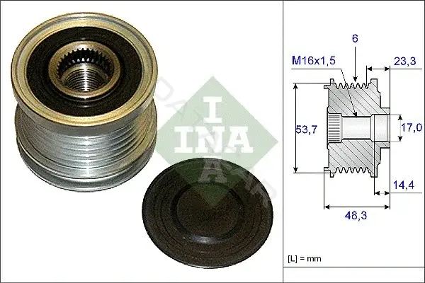 Шкив генератора INA 535020410