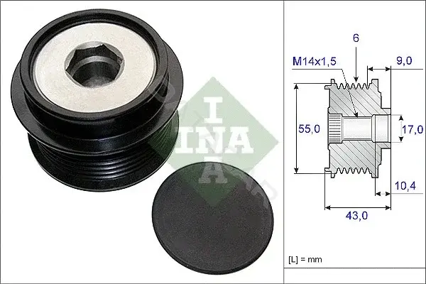 Шкив генератора INA 535020810