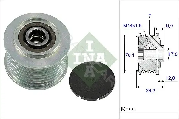 Шкив генератора INA 535021410