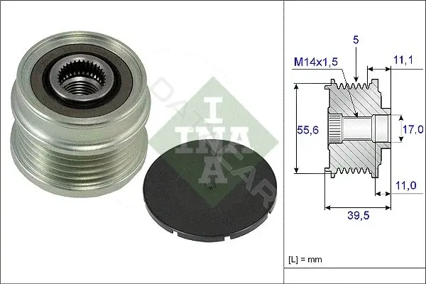 Шкив генератора INA 535021810