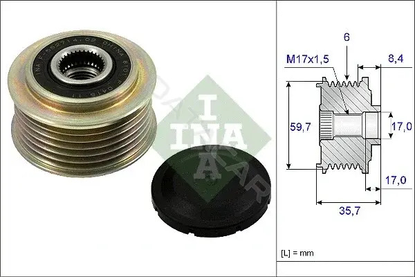 Шкив генератора INA 535022510