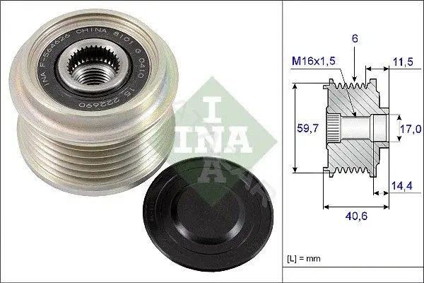 Шкив генератора INA 535022710