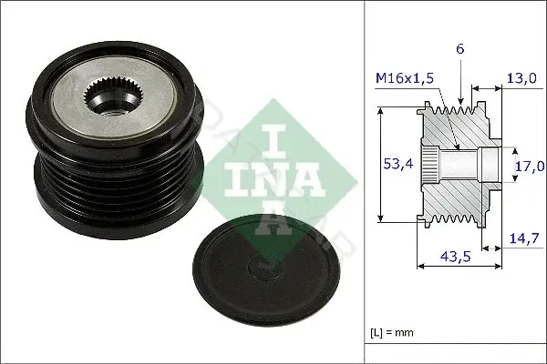 Шкив генератора INA 535023710