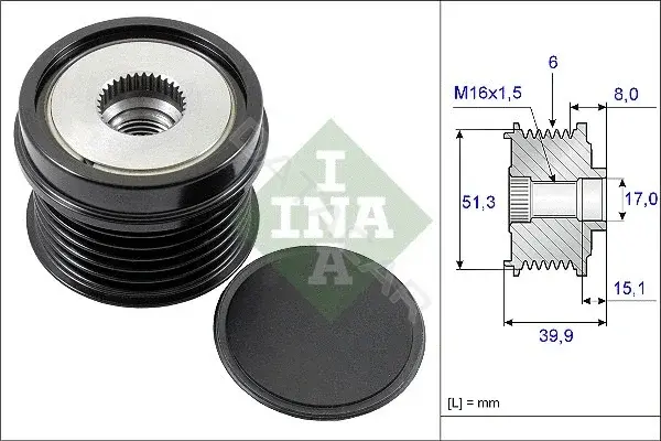Шкив генератора INA 535025210