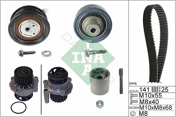 Комплект ГРМ с помпой INA 530036130