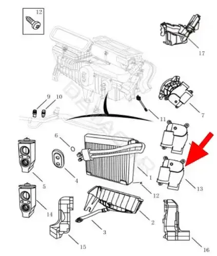 Мотор заслонки печки GEELY 8020003900