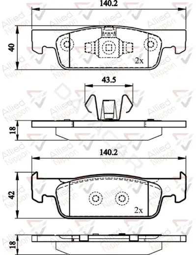 Тормозные колодки ALLIED NIPPON ADB02144