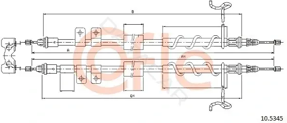 Трос ручника COFLE/TELCO 92.10.5345