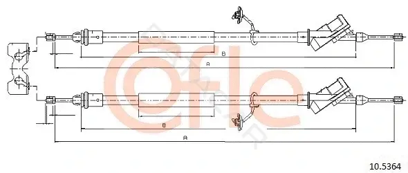 Трос ручника COFLE/TELCO 92.10.5364