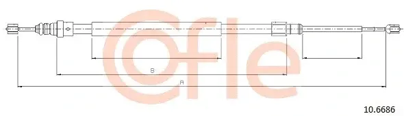 Трос ручника COFLE/TELCO 92.10.6686