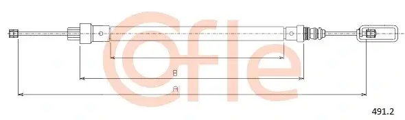 Трос ручника COFLE/TELCO 92.491.2