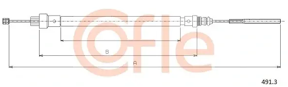 Трос ручника COFLE/TELCO 92.491.3