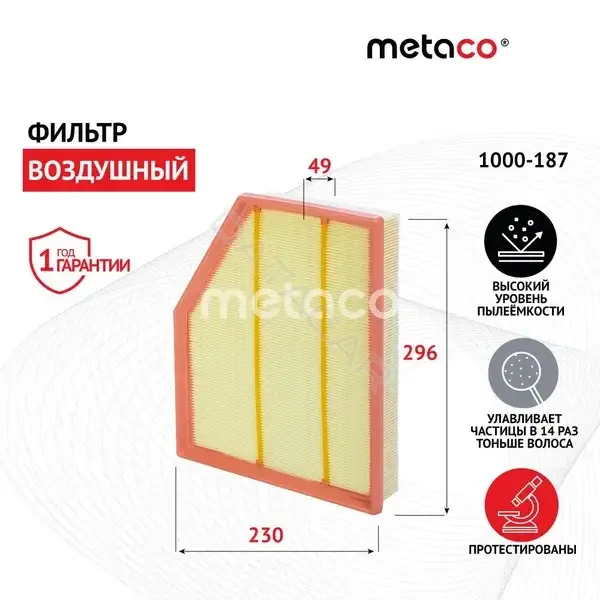 Воздушный фильтр METACO 1000-187