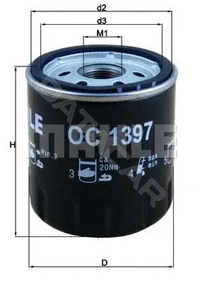 Масляный фильтр KNECHT/MAHLE OC1397