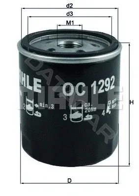 Масляный фильтр KNECHT/MAHLE OC1292