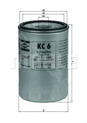 Топливный фильтр KNECHT/MAHLE KC6