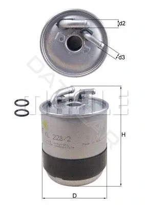 Топливный фильтр KNECHT/MAHLE KL228/2D