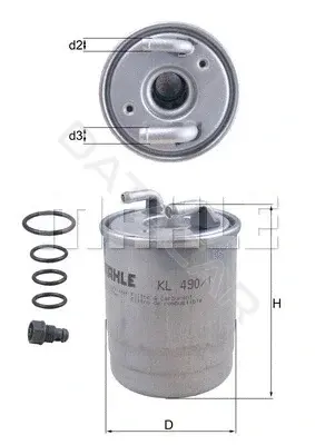 Топливный фильтр KNECHT/MAHLE KL490/1D