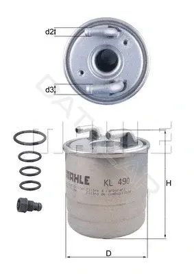 Топливный фильтр KNECHT/MAHLE KL490D