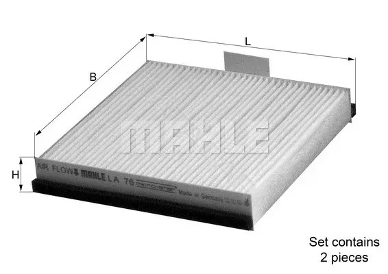 Фильтр салонный KNECHT/MAHLE LA76/S