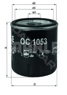 Масляный фильтр KNECHT/MAHLE OC1053