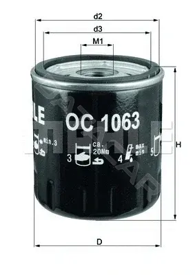Масляный фильтр KNECHT/MAHLE OC1063