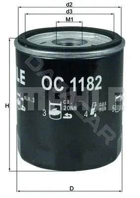 Масляный фильтр KNECHT/MAHLE OC1182