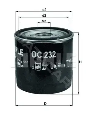 Масляный фильтр KNECHT/MAHLE OC232