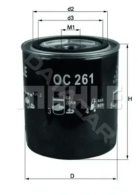 Масляный фильтр KNECHT/MAHLE OC261