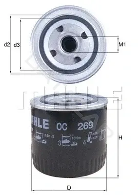 Масляный фильтр KNECHT/MAHLE OC269
