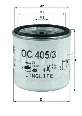 Масляный фильтр KNECHT/MAHLE OC405/3