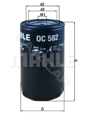 Масляный фильтр KNECHT/MAHLE OC582