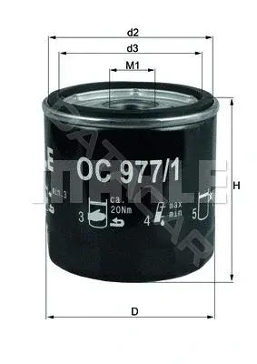 Масляный фильтр KNECHT/MAHLE OC977/1