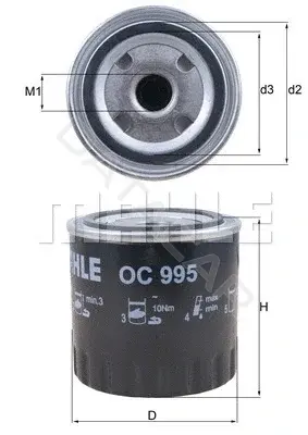 Масляный фильтр KNECHT/MAHLE OC995