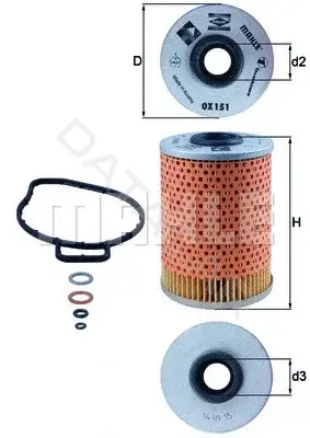Масляный фильтр KNECHT/MAHLE OX151D