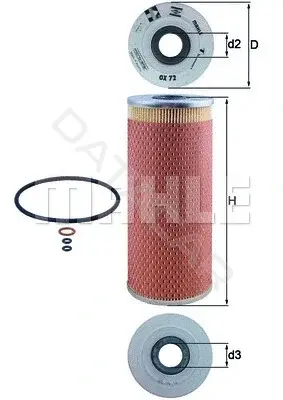 Масляный фильтр KNECHT/MAHLE OX72D