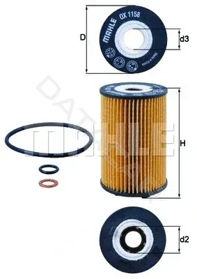 Масляный фильтр KNECHT/MAHLE OX1158D