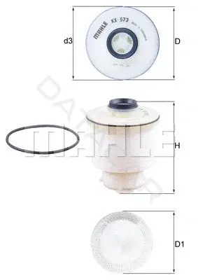 Топливный фильтр KNECHT/MAHLE KX573D