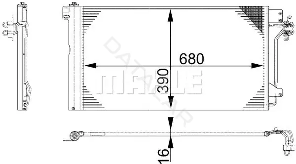 Радиатор кондиционера KNECHT/MAHLE AC672000S