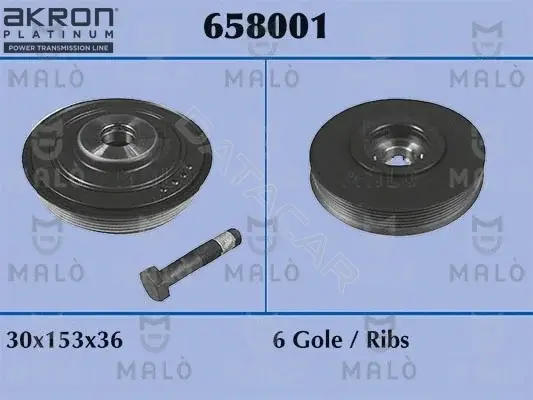 Шкив коленвала MALO 658001
