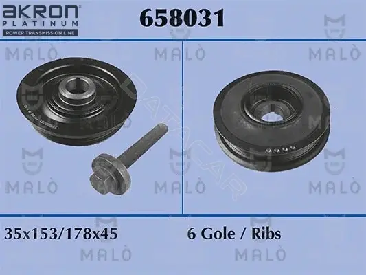 Шкив коленвала MALO 658031