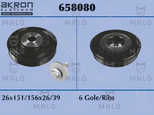 Шкив коленвала MALO 658080