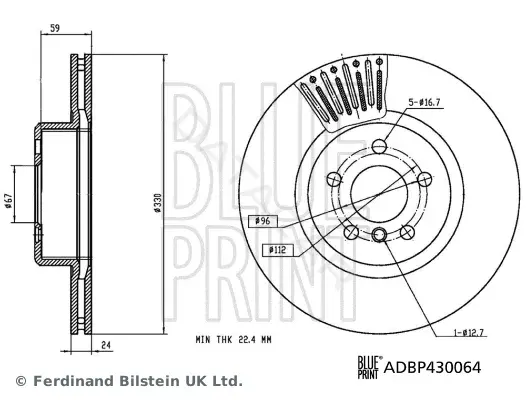 Тормозные диски BLUE PRINT ADBP430064