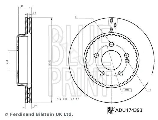 Тормозные диски BLUE PRINT ADU174393