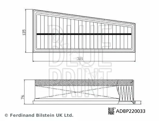 Воздушный фильтр BLUE PRINT ADBP220033