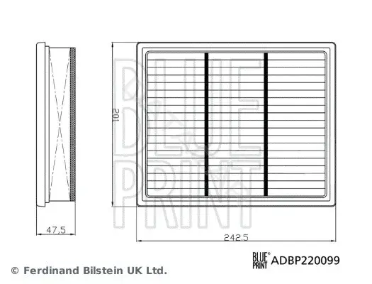 Воздушный фильтр BLUE PRINT ADBP220099